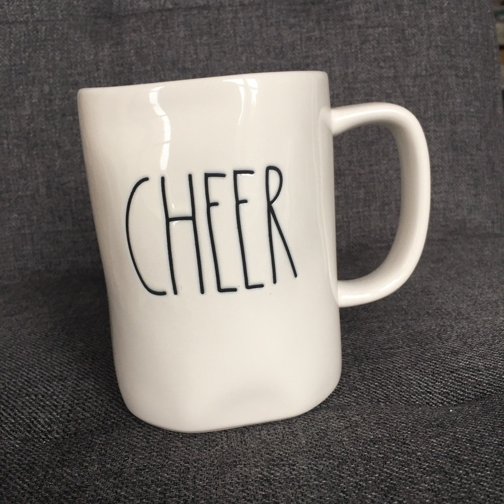 Rae Dunn “CHEER” Coffee Mug, Ivory, Black, 16 oz